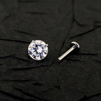 High-Shine Moissanite Internally Threaded Titanium Studs - High-Shine Moissanite Internally Threaded Titanium Studs - 3mm / 6mm by CRUXJEWELRY