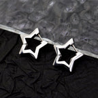 Minimalist Pentagram Straight Pin Stainless Steel Earrings - Minimalist Pentagram Straight Pin Stainless Steel Earrings - Single