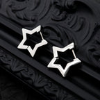 Minimalist Pentagram Straight Pin Stainless Steel Earrings - Minimalist Pentagram Straight Pin Stainless Steel Earrings - Single