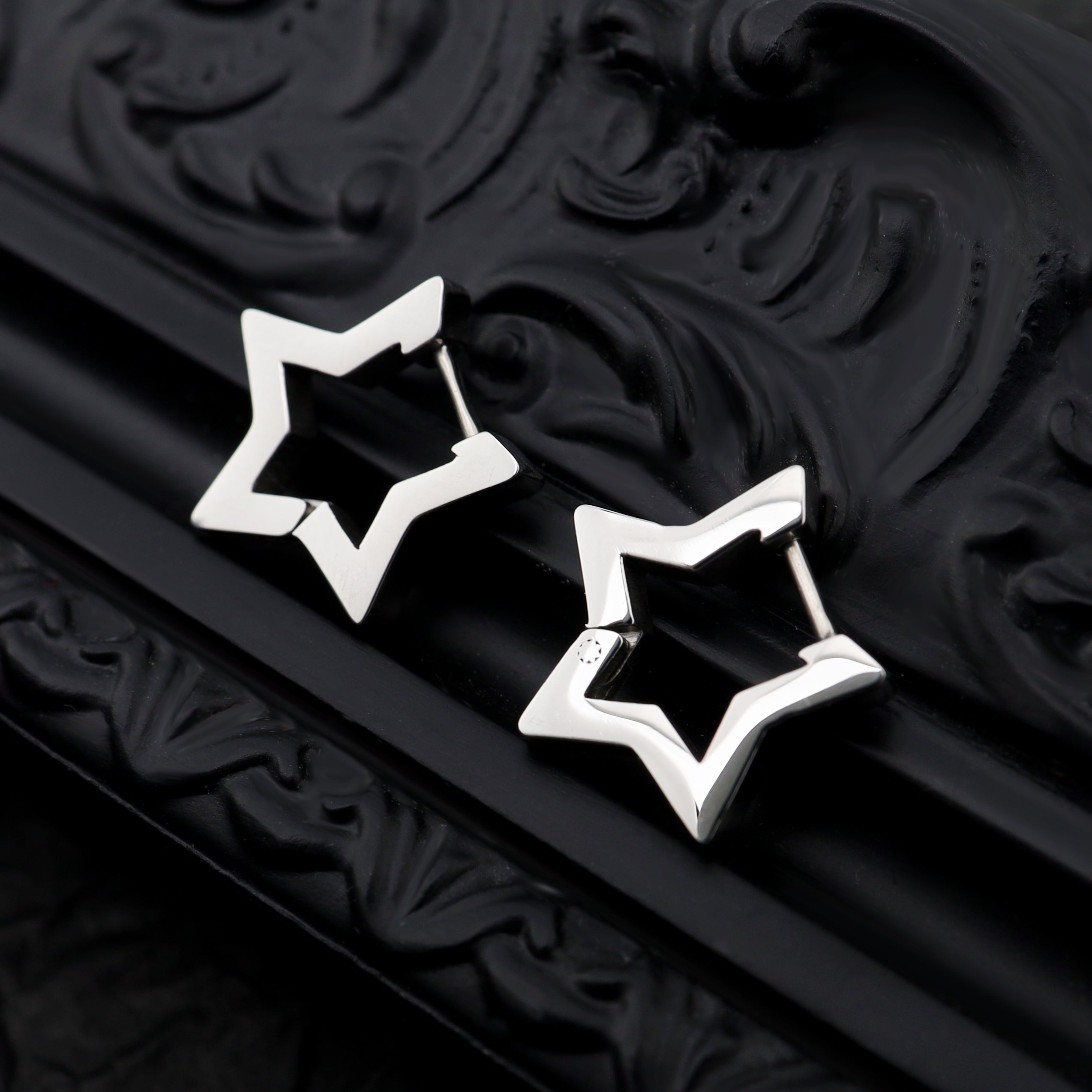 Minimalist Pentagram Straight Pin Stainless Steel Earrings - Minimalist Pentagram Straight Pin Stainless Steel Earrings - Single by CRUXJEWELRY