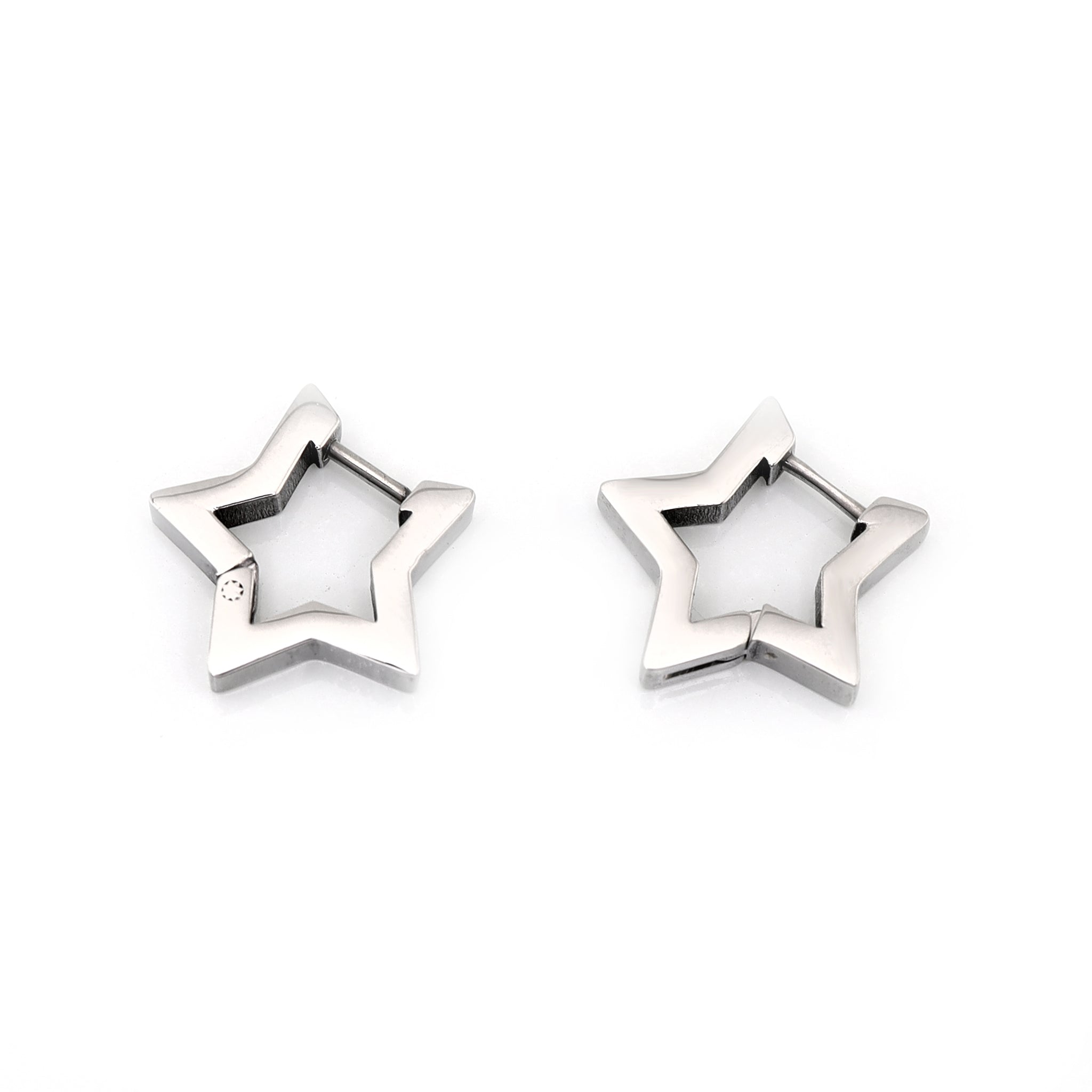 Minimalist Pentagram Straight Pin Stainless Steel Earrings - Minimalist Pentagram Straight Pin Stainless Steel Earrings - Set by CRUXJEWELRY