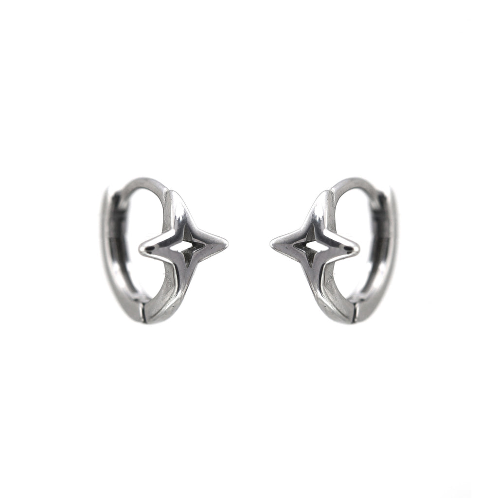 Openwork Four-Point Star Stainless steel Earrings - Openwork Four-Point Star Stainless steel Earrings - Single by CRUXJEWELRY