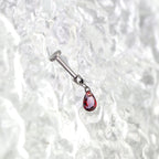Gothic Red Teardrop Multi-Piercing Set in F136 Titanium - Gothic Red Teardrop Multi-Piercing Set in F136 Titanium - Flat-Back Stud / 6mm by CRUXJEWELRY