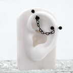 Black Heart Chain Stainless Steel Ear Chain - Black Heart Chain Stainless Steel Ear Chain - Sliver by CRUXJEWELRY