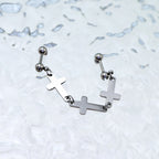 Triple Cross Drop Chain Stainless steel Industrial Barbell - Triple Cross Drop Chain Stainless steel Industrial Barbell - Default Title by CRUXJEWELRY