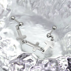 Triple Cross Drop Chain Stainless steel Industrial Barbell - Triple Cross Drop Chain Stainless steel Industrial Barbell - Default Title by CRUXJEWELRY