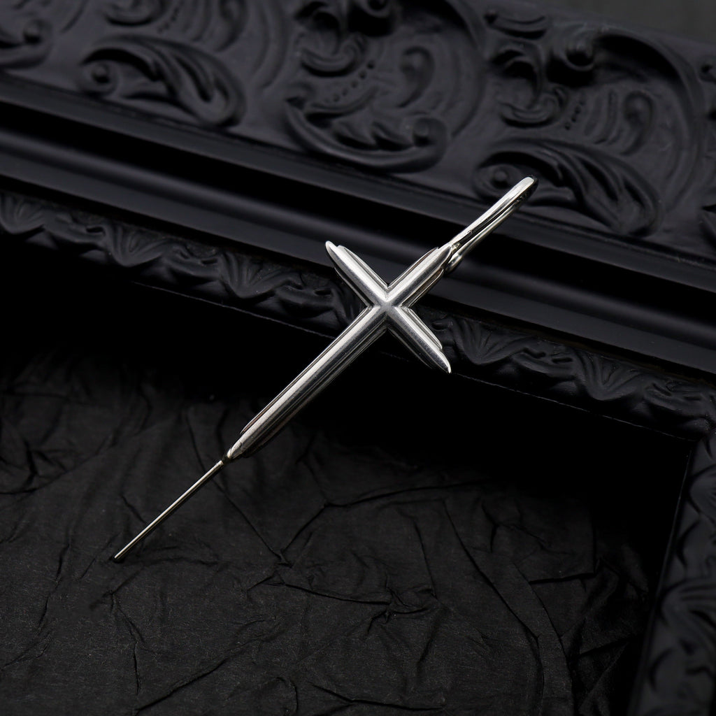 Punk Ear Cross Stainless steel Ear Climber - Punk Ear Cross Stainless steel Ear Climber - Default Title by CRUXJEWELRY