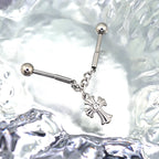 Cross CZ Stainless Steel Industrial Barbell Ear Chain - Cross CZ Stainless Steel Industrial Barbell Ear Chain - Default Title by CRUXJEWELRY