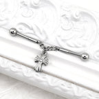 Cross CZ Stainless Steel Industrial Barbell Ear Chain - Cross CZ Stainless Steel Industrial Barbell Ear Chain - Default Title by CRUXJEWELRY