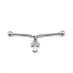 Cross CZ Stainless Steel Industrial Barbell Ear Chain - Cross CZ Stainless Steel Industrial Barbell Ear Chain - Default Title by CRUXJEWELRY