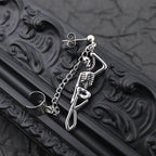 Openwork Skull Chain Dangle Stainless steel Earrings - Openwork Skull Chain Dangle Stainless steel Earrings - Single by CRUXJEWELRY