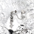 Openwork Skull Chain Dangle Stainless steel Earrings - Openwork Skull Chain Dangle Stainless steel Earrings - Single by CRUXJEWELRY