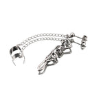 Openwork Skull Chain Dangle Stainless steel Earrings - Openwork Skull Chain Dangle Stainless steel Earrings - Single by CRUXJEWELRY