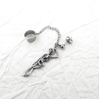Openwork Skull Chain Dangle Stainless steel Earrings - Openwork Skull Chain Dangle Stainless steel Earrings - Single by CRUXJEWELRY