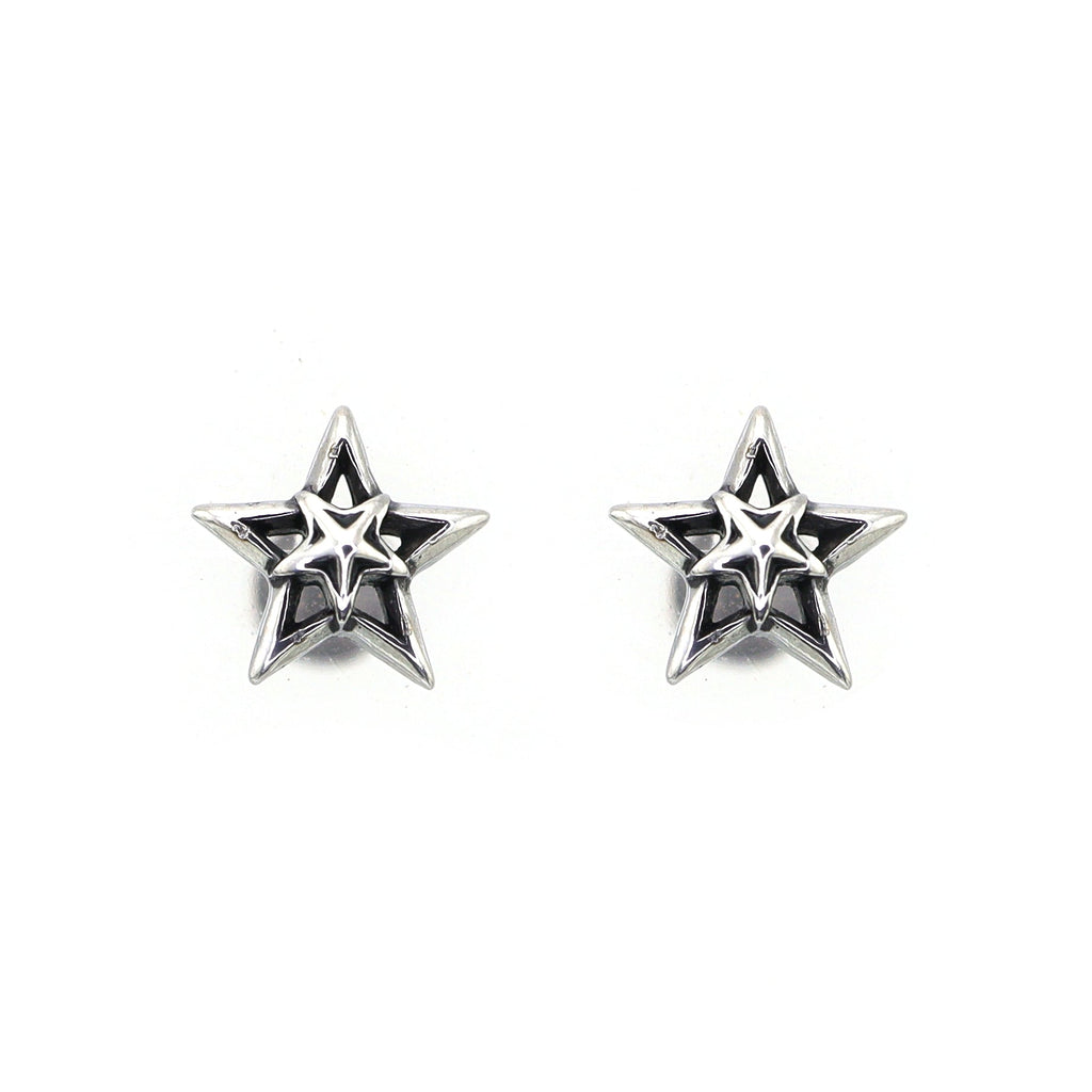 Oil Slick Pentagram Internally Threaded Stainless steel Studs - Oil Slick Pentagram Internally Threaded Stainless steel Studs - 6mm by CRUXJEWELRY