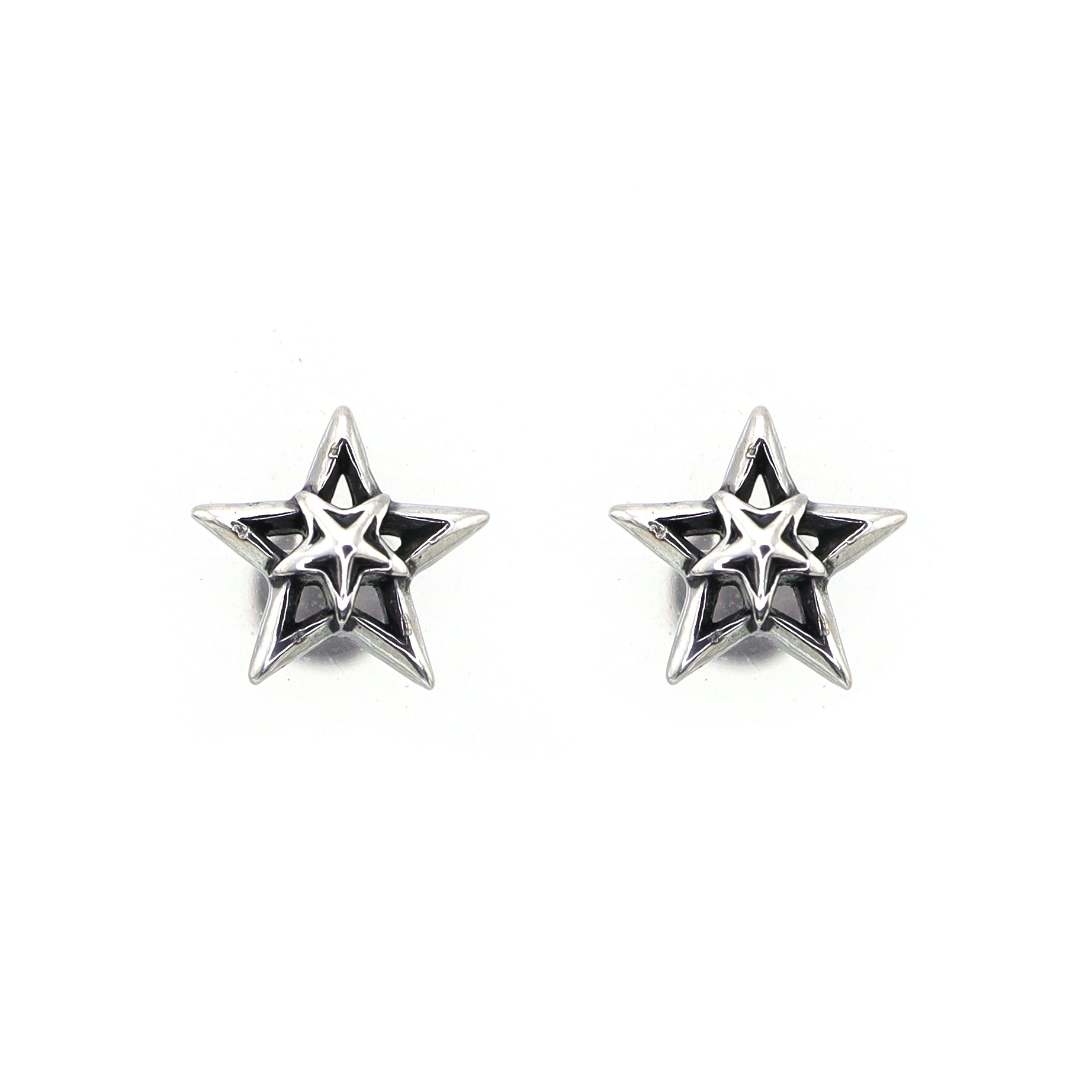 Oil Slick Pentagram Internally Threaded Stainless steel Studs - Oil Slick Pentagram Internally Threaded Stainless steel Studs - 6mm by CRUXJEWELRY
