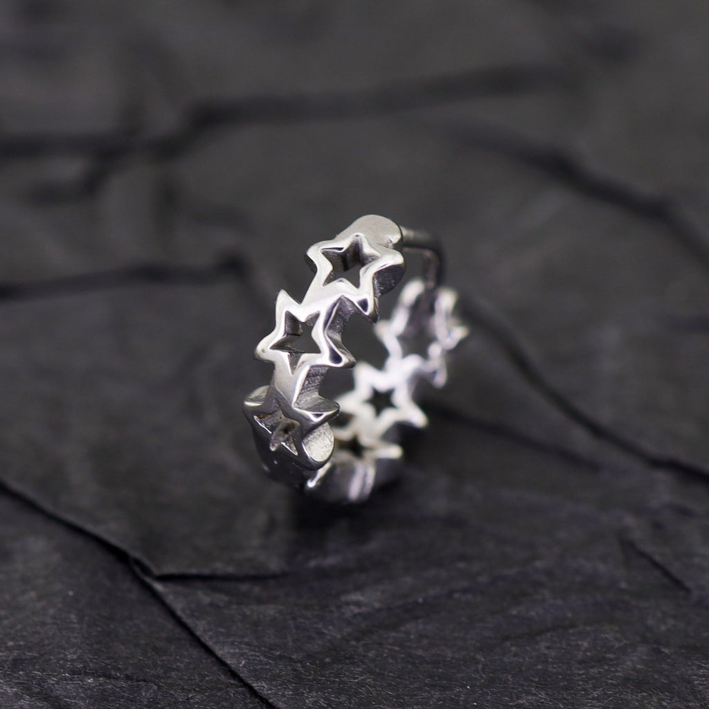 Vintage Openwork Pentagram Stainless Steel Earrings - product overview
