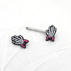 PAIR OF White Skeleton Hand stainless steel Nipple Rings - PAIR OF White Skeleton Hand stainless steel Nipple Rings - Default Title by CRUXJEWELRY