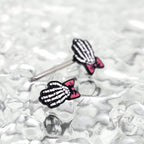 PAIR OF White Skeleton Hand stainless steel Nipple Rings - PAIR OF White Skeleton Hand stainless steel Nipple Rings - Default Title by CRUXJEWELRY