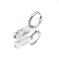 Eastern Aesthetics - Zen Geometric Square Jade Drop Earrings - Eastern Aesthetics - Zen Geometric Square Jade Drop Earrings - White by CRUXJEWELRY