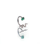 Colorful Serpent CZ Titanium Horseshoe Ring - Colorful Serpent CZ Titanium Horseshoe Ring - Emerald Green / 8mm by CRUXJEWELRY