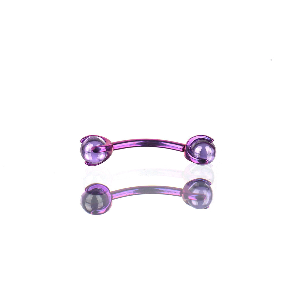 Round CZ Ball Internally Threaded Titanium Brow Studs - Round CZ Ball Internally Threaded Titanium Brow Studs - Purple / 6mm by CRUXJEWELRY