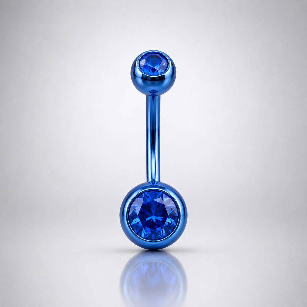 CZ Crystal Titanium Belly Ring