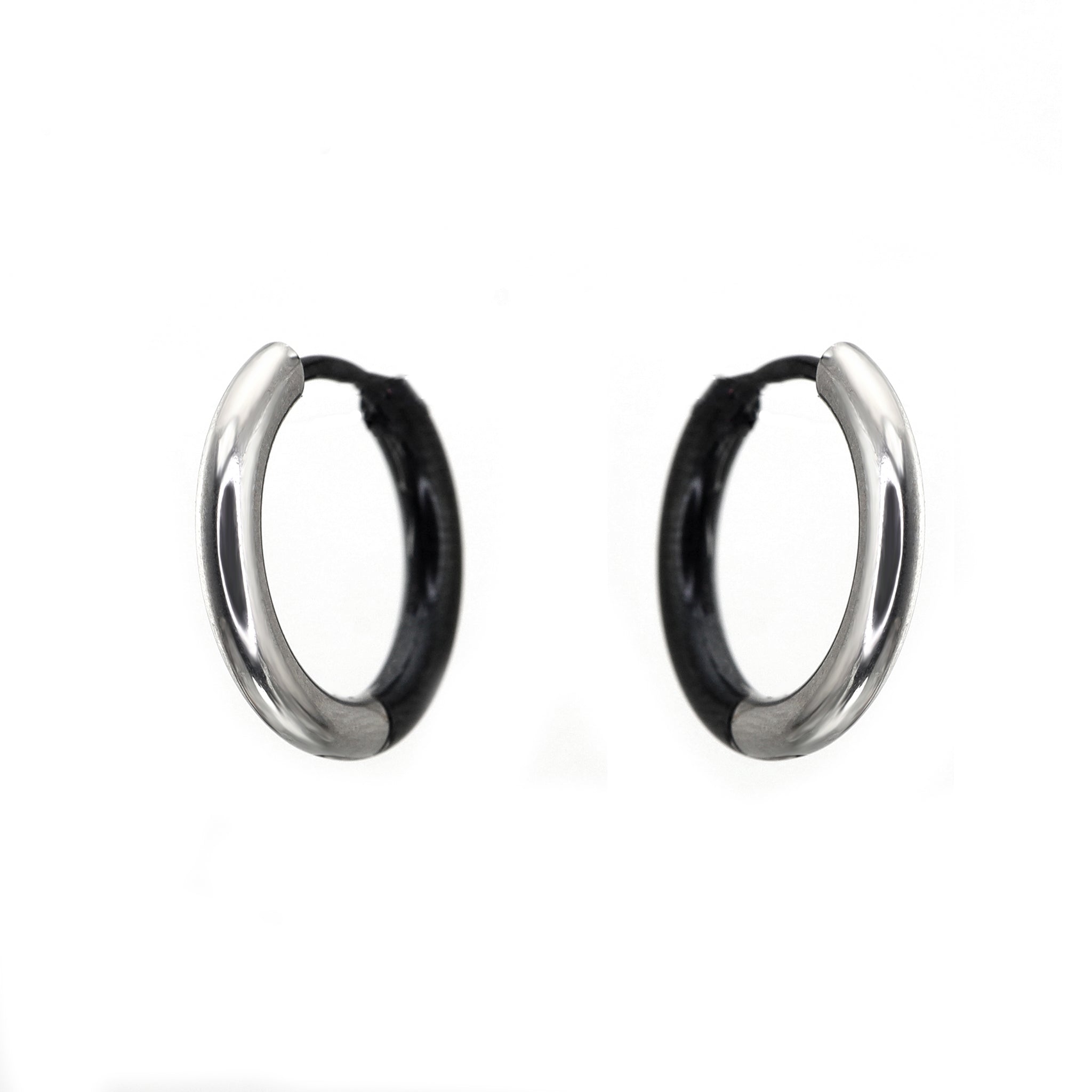 Black & White Contrast Stainless Steel Earrings - Black & White Contrast Stainless Steel Earrings - Single by CRUXJEWELRY