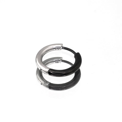 Black & White Contrast Stainless Steel Earrings - product overview