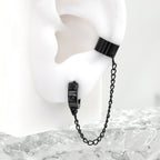 Black Six-Spike Chain Ear Clips - Black Six-Spike Chain Ear Clips - Chain by CRUXJEWELRY