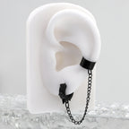 Black Six-Spike Chain Ear Clips - Black Six-Spike Chain Ear Clips - Chain by CRUXJEWELRY