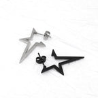 Black & White Large Pentagram Stainless Steel Ear Studs - Black & White Large Pentagram Stainless Steel Ear Studs - Single / Sliver by CRUXJEWELRY