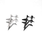 Black & White Large Pentagram Stainless Steel Ear Studs - Black & White Large Pentagram Stainless Steel Ear Studs - Single / Sliver by CRUXJEWELRY