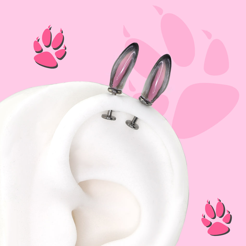 Bunny & Fox Internally Threaded Titanium Helix Couple Earrings - Bunny & Fox Internally Threaded Titanium Helix Couple Earrings - Pair of Judy / Default-6mm by CRUXJEWELRY