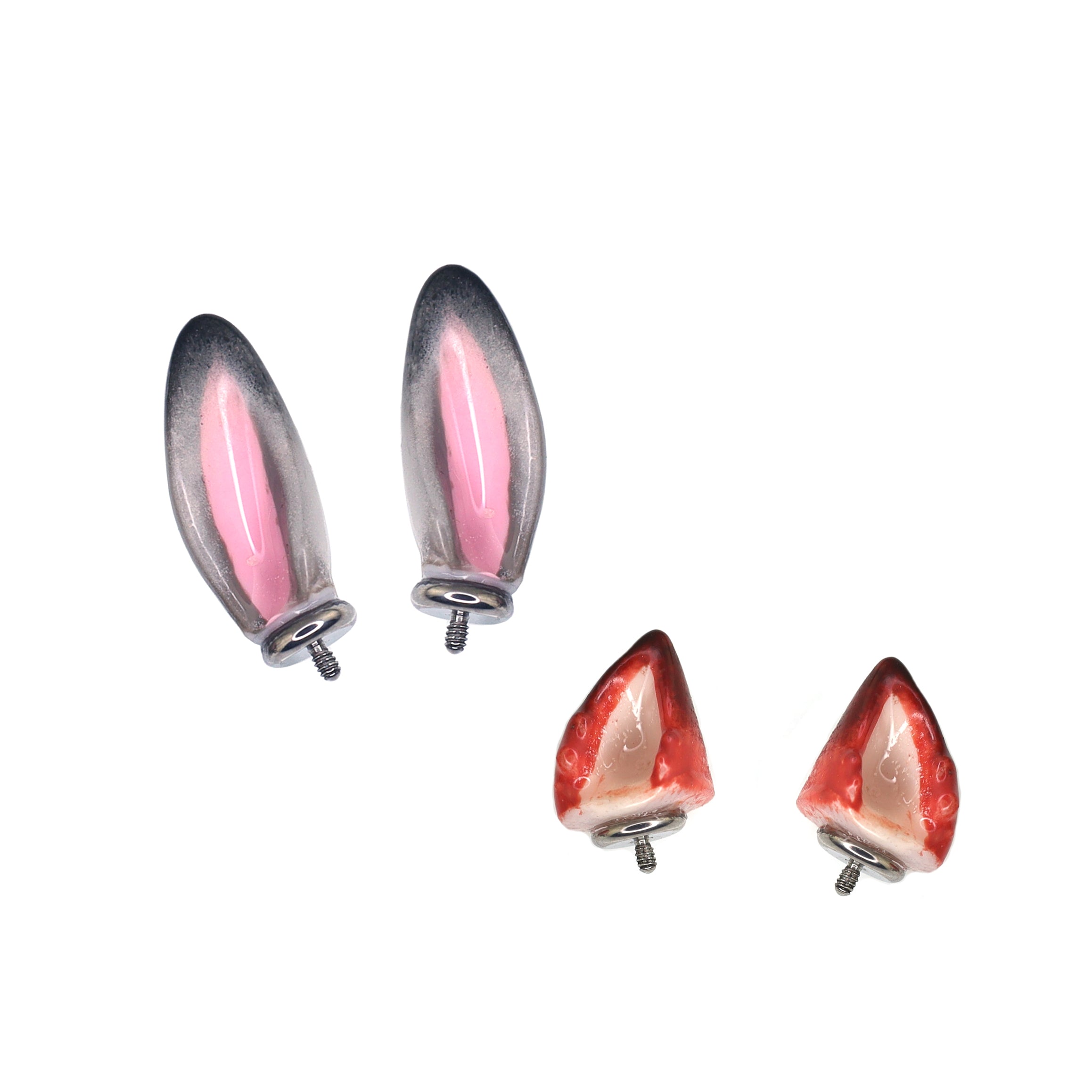 Bunny & Fox Internally Threaded Titanium Helix Couple Earrings - Bunny & Fox Internally Threaded Titanium Helix Couple Earrings - Judy / Default-6mm by CRUXJEWELRY