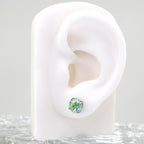 High Shine Gradient Firework-Cut CZ Titanium Studs - High Shine Gradient Firework-Cut CZ Titanium Studs - Green / 6mm by CRUXJEWELRY