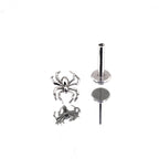 White&Blue Spider Titanium Internally Threaded Studs - White&Blue Spider Titanium Internally Threaded Studs - Sliver / 6mm by CRUXJEWELRY