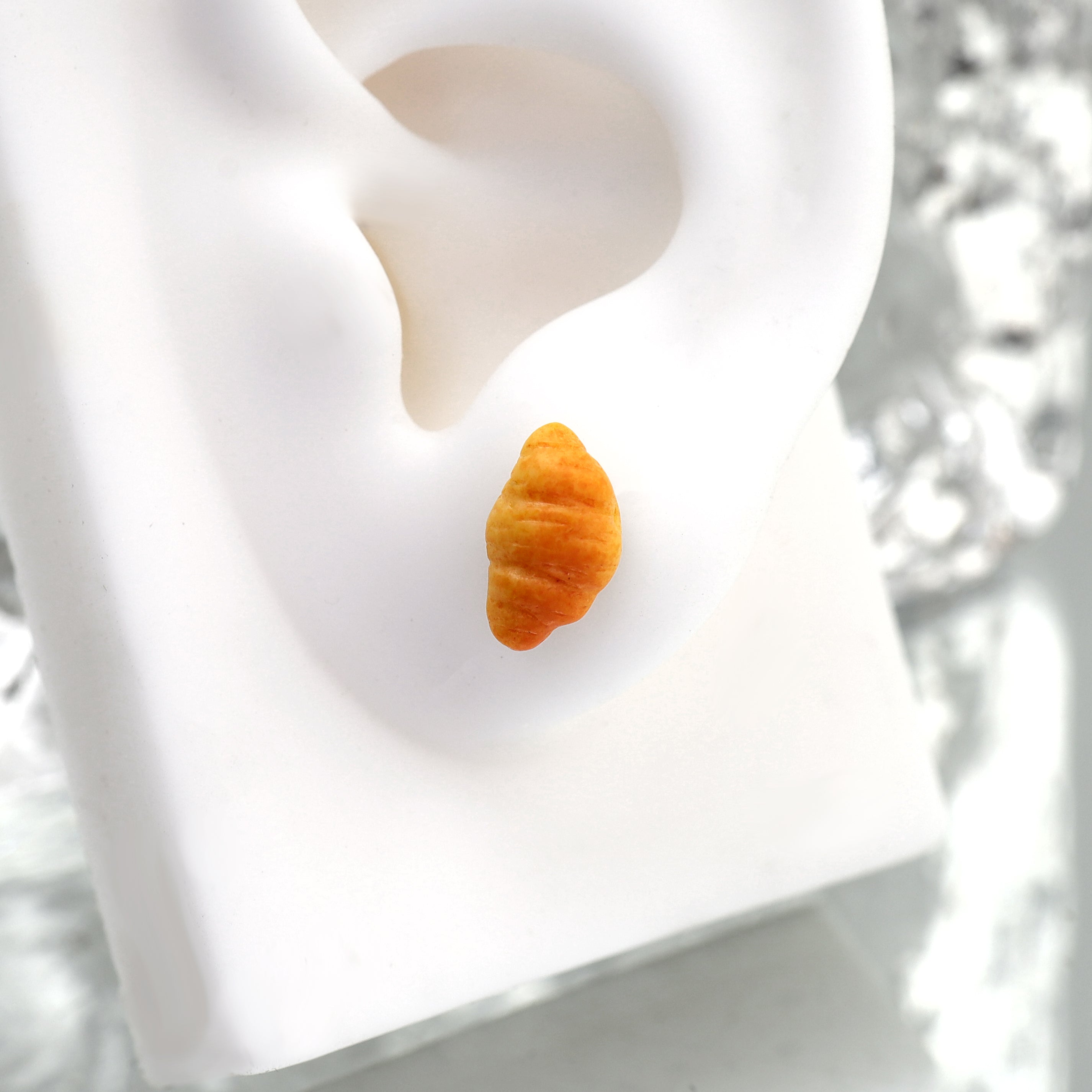 Star Baker - Cute Croissant Stainless Steel Ear Studs - Star Baker - Cute Croissant Stainless Steel Ear Studs - Single / 0.8mm/20G by CRUXJEWELRY