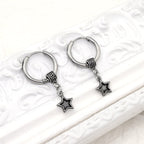Black Star Dangle Stainless Steel Earrings - Black Star Dangle Stainless Steel Earrings - Single by CRUXJEWELRY