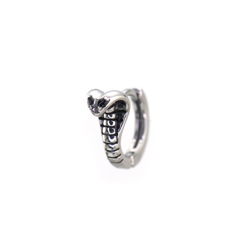 Black CZ Cobra Stainless Steel Earrings - product overview