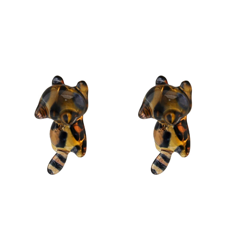 Paws & Purrs - Lazy Ginger & Spotted Tabby Cat Flat Back Studs - Paws & Purrs - Lazy Ginger & Spotted Tabby Cat Flat Back Studs - Bengal cat / Set / 6mm by CRUXJEWELRY