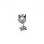 Vintage Openwork Cat Head Stainless Steel Ear Studs - product image 4