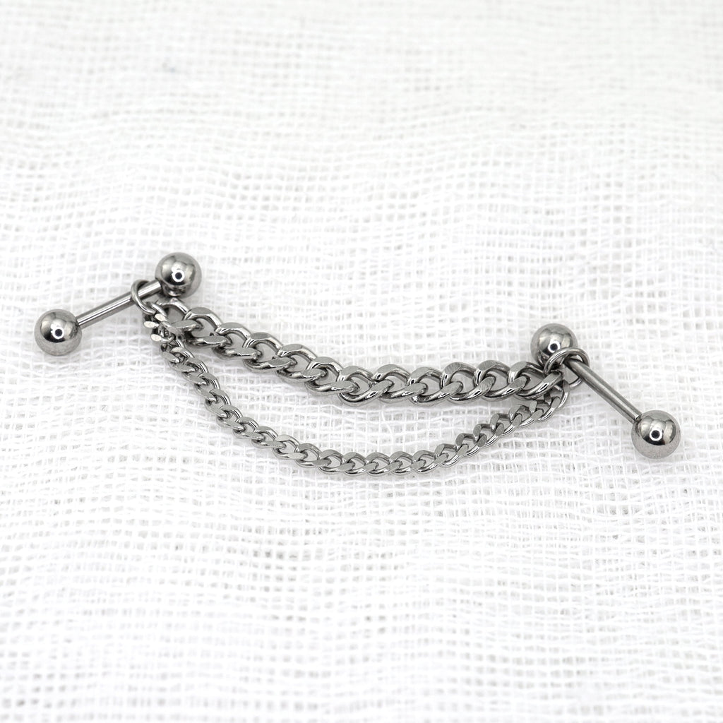 Punk Subculture Stainless Steel Ear Chain - Punk Subculture Stainless Steel Ear Chain - 6mm by CRUXJEWELRY