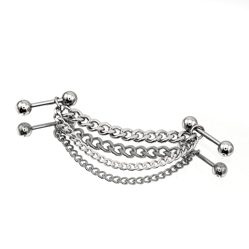 Punk Subculture Stainless Steel Ear Chain - Punk Subculture Stainless Steel Ear Chain - 6mm by CRUXJEWELRY