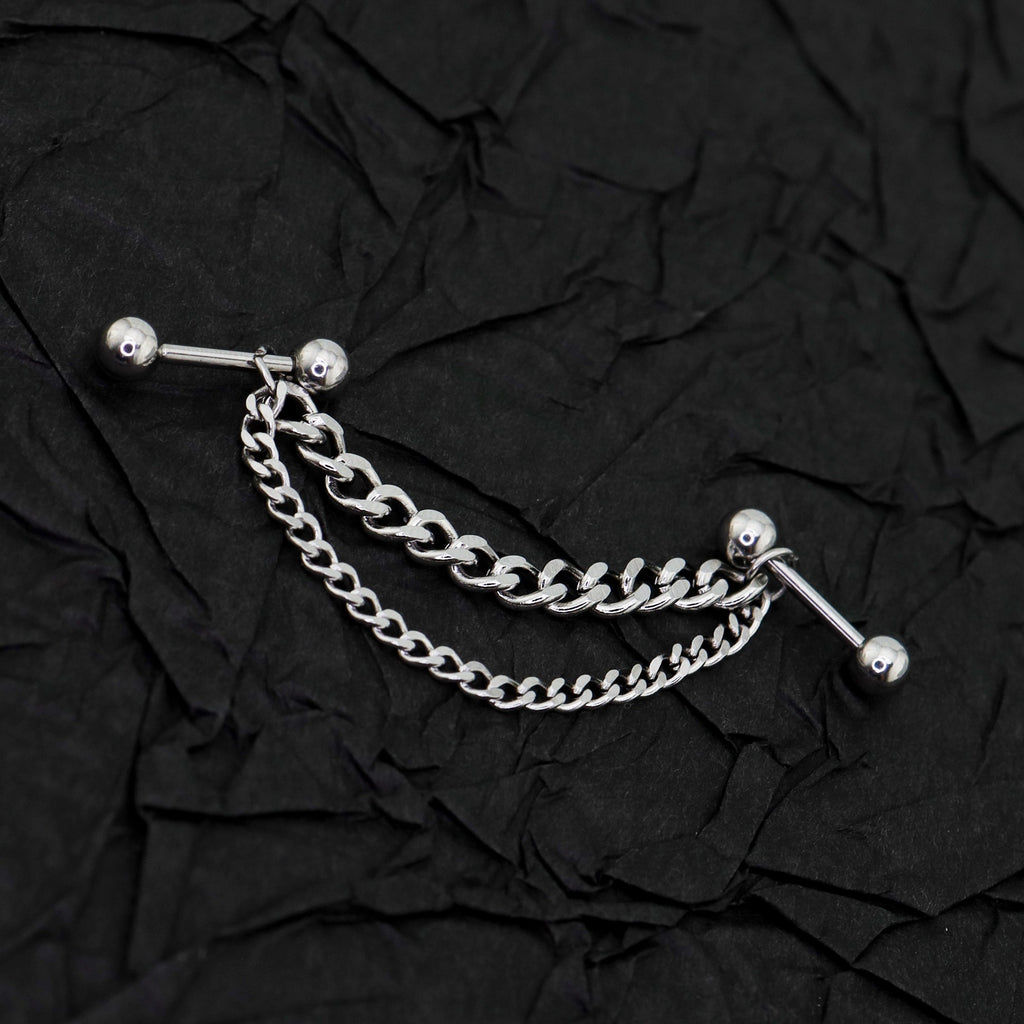 Punk Subculture Stainless Steel Ear Chain - Punk Subculture Stainless Steel Ear Chain - 6mm by CRUXJEWELRY
