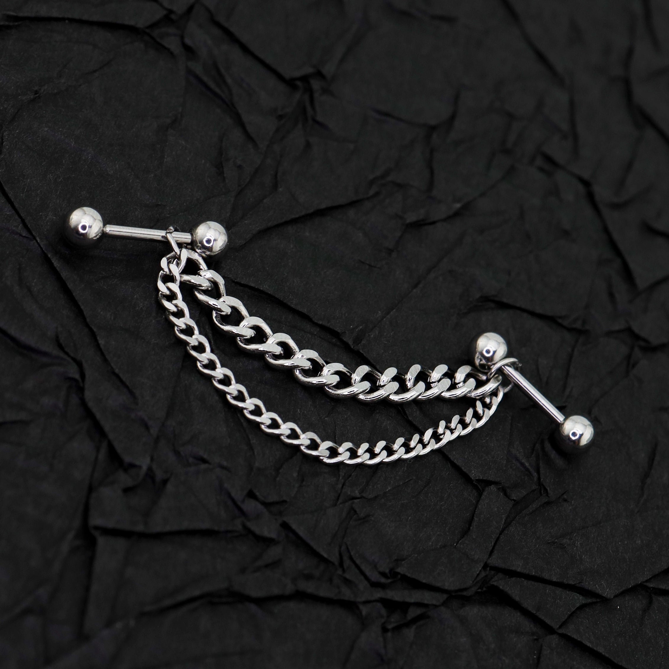 Punk Subculture Stainless Steel Ear Chain - Punk Subculture Stainless Steel Ear Chain - 6mm by CRUXJEWELRY