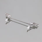 Wing CZ Pendant stainless steel Industrial Barbell - Wing CZ Pendant stainless steel Industrial Barbell - Default Title by CRUXJEWELRY