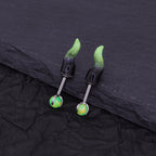 CRUX - PAIR OF Satan Demon Horn Titanium Cartilage Studs - CRUX - PAIR OF Satan Demon Horn Titanium Cartilage Studs - 6mm by CRUXJEWELRY