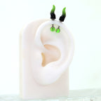 CRUX - PAIR OF Satan Demon Horn Titanium Cartilage Studs - CRUX - PAIR OF Satan Demon Horn Titanium Cartilage Studs - 6mm by CRUXJEWELRY