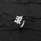 Kyoto Limited Series - Stainless Steel Segment Hoop - Kyoto Limited Series - Stainless Steel Segment Hoop - 喵 / 8mm by CRUXJEWELRY